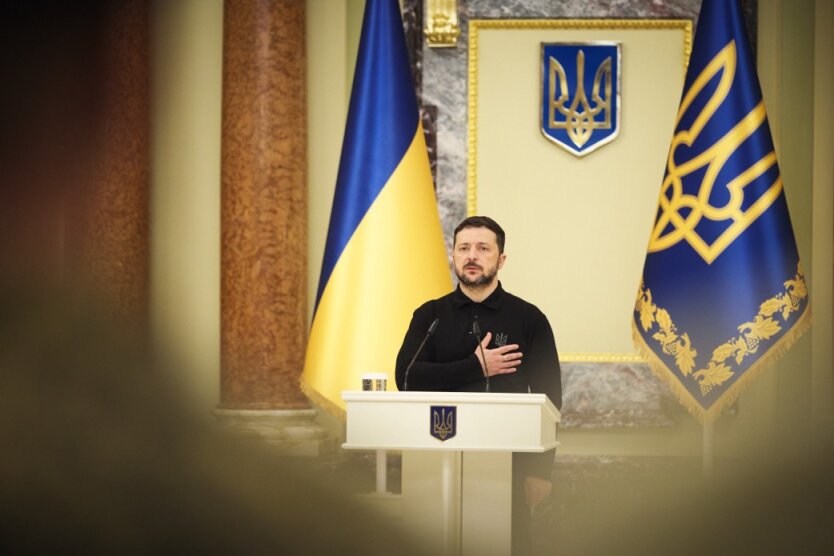 Zelensky speaks at a press conference
