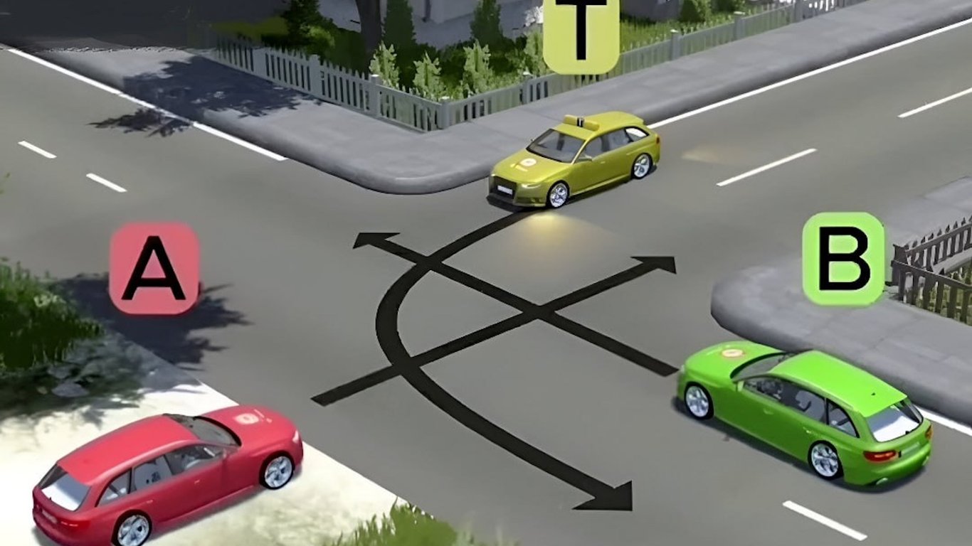 Test Prawa Ruchu Drogowego dla uważnych — kto przejedzie przez skrzyżowanie jako pierwszy