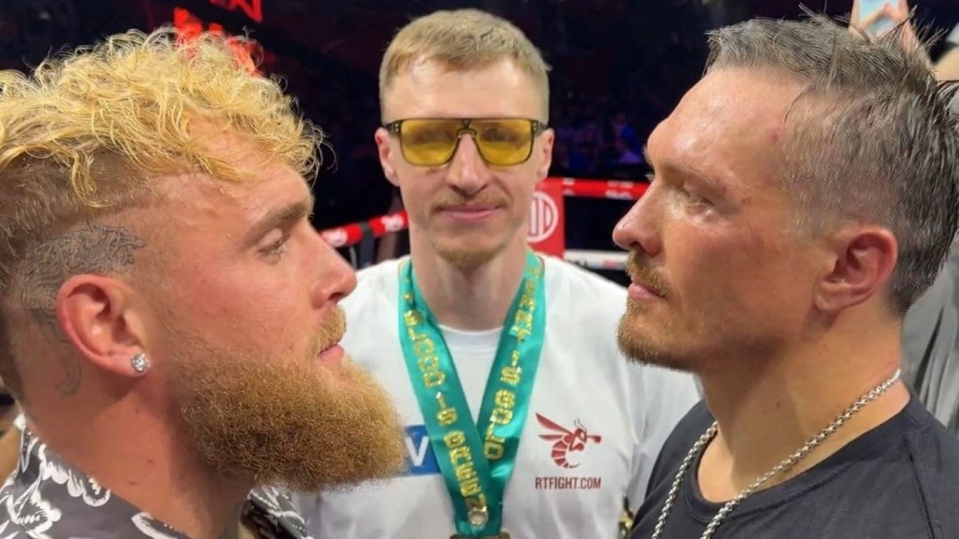 Usyk hatte ein Staredown mit Jake Paul und erhielt eine Kampfherausforderung